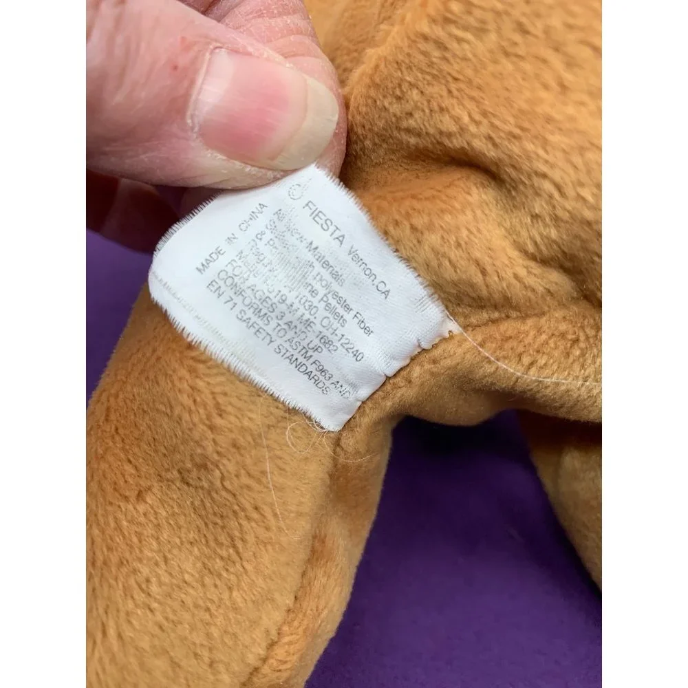 Fiesta Hound Dog Laying with Beanbag Legs 10 Inch Caramel Colored Vintage - Picture 9 of 11